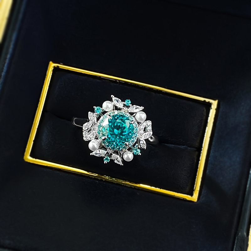 Sapphire Ring – Paraiba Blue Jacaranda Pearl S925 Silver Ring