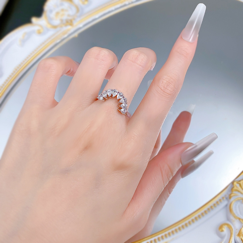 Moissanite Ring - Stackable Bands in S925 Sterling Silver