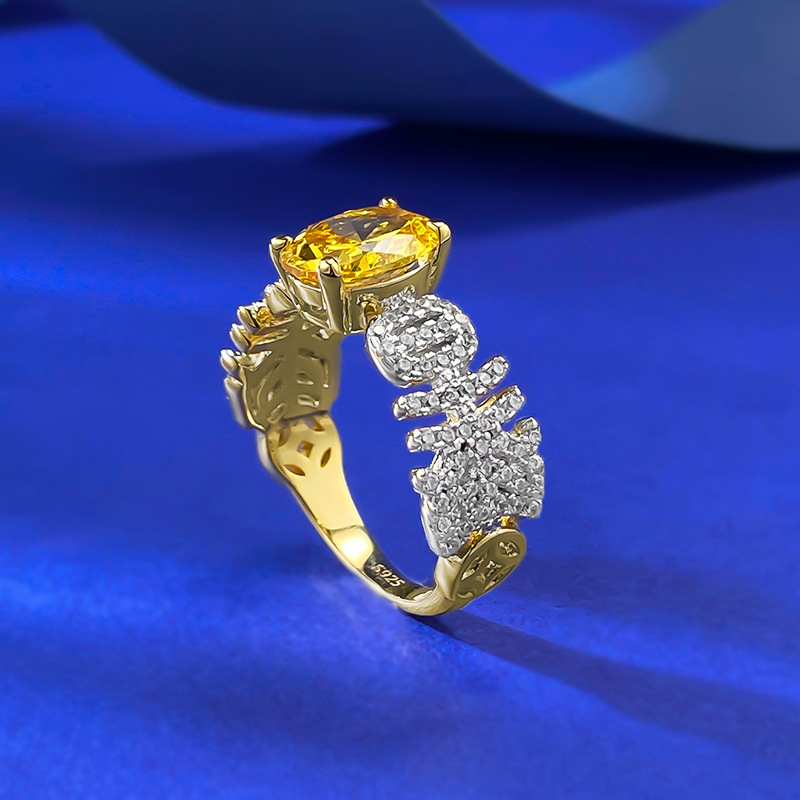 Yellow Sapphire Ring - Fortune Design in S925 Sterling Silver