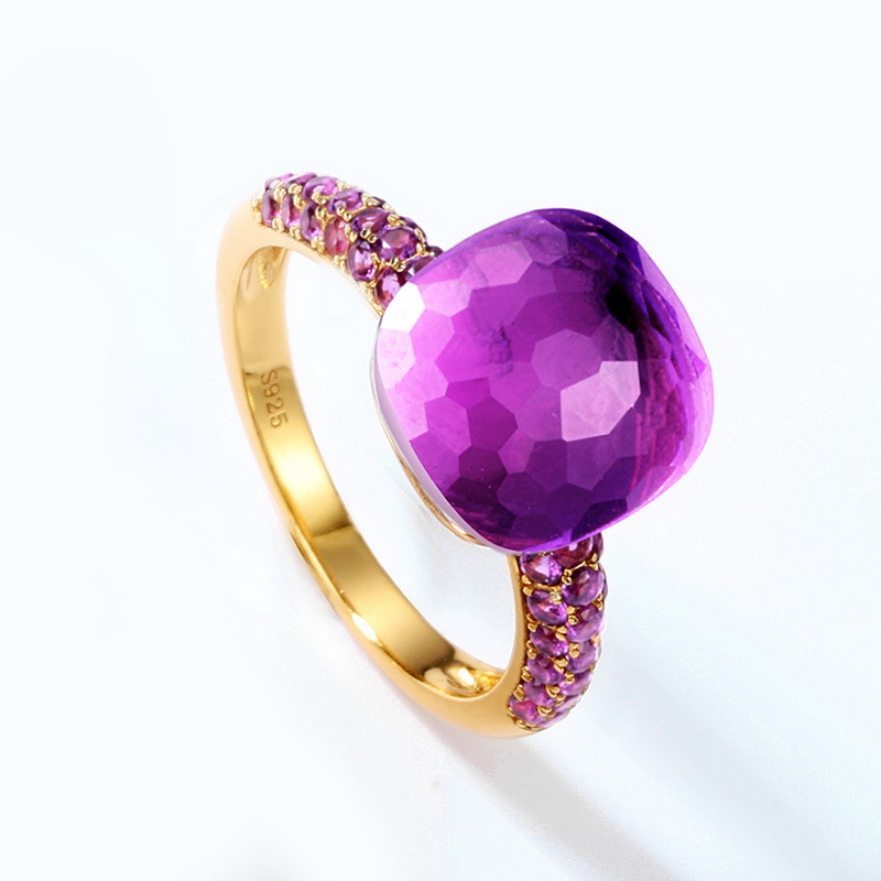 Geometric purple gemstone ring gift idea