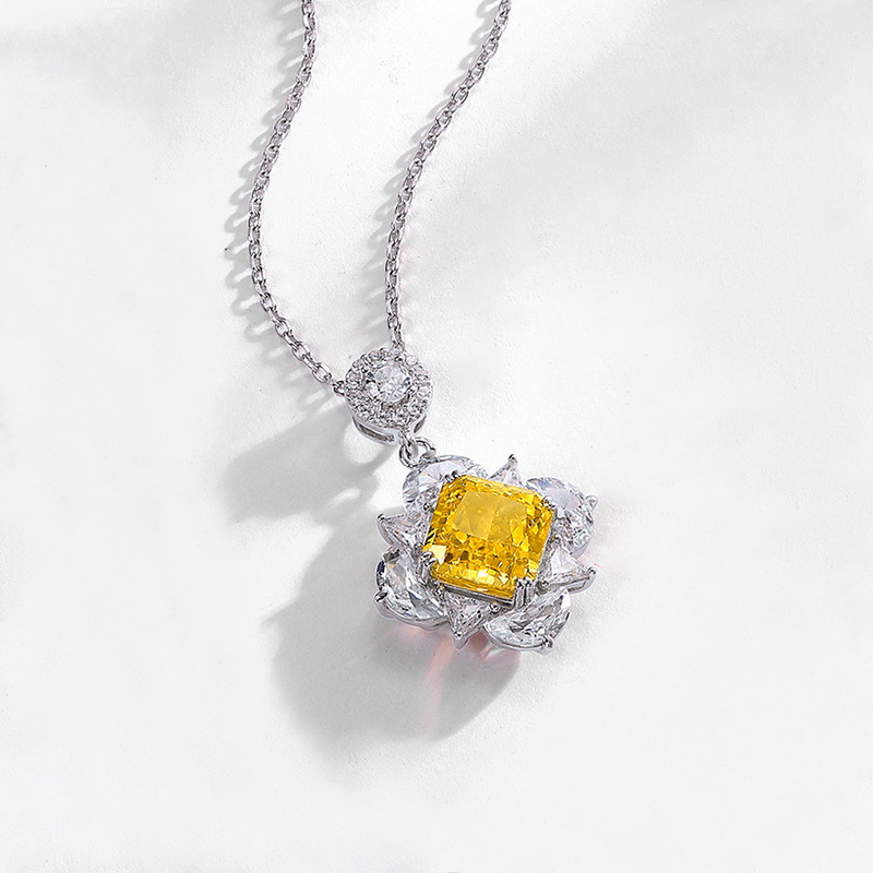 Aquamarine Pendant Necklace – Ice-Flower Cut S925 Birthstone Jewelry