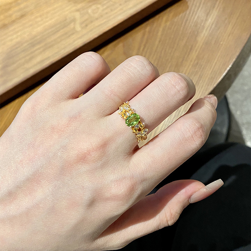 Blue Topaz-Inspired Floral Ring – S925 Sterling Silver Bauhinia Design