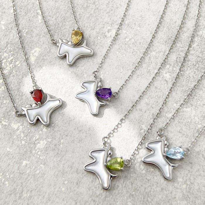Unicorn Silver Necklace – S925 Natural Gemstone Fantasy Pendant