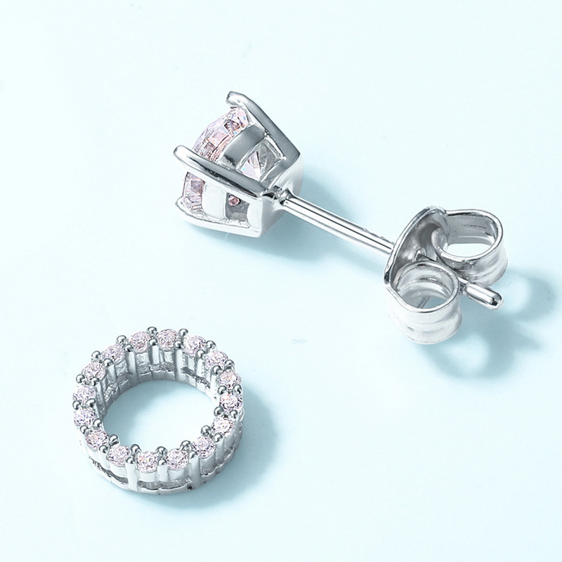 Hip-Hop Style Unisex Moissanite Earrings with Pavé Setting