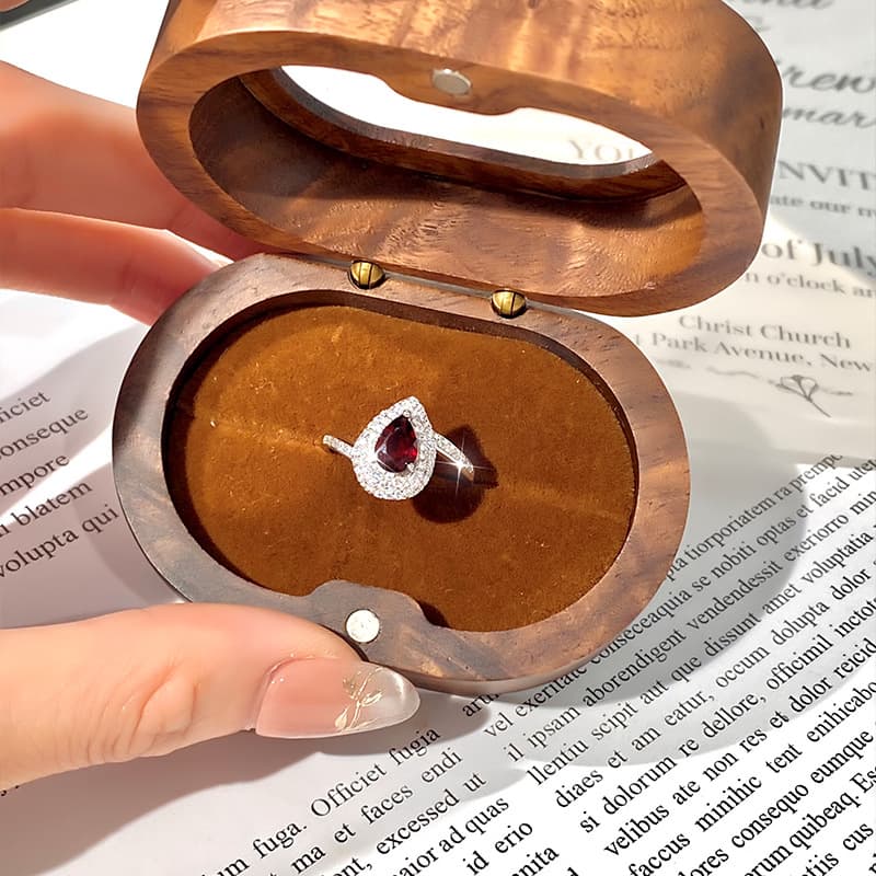 Teardrop Natural Gemstone Ring in Sterling Silver – August Birthstone Gift