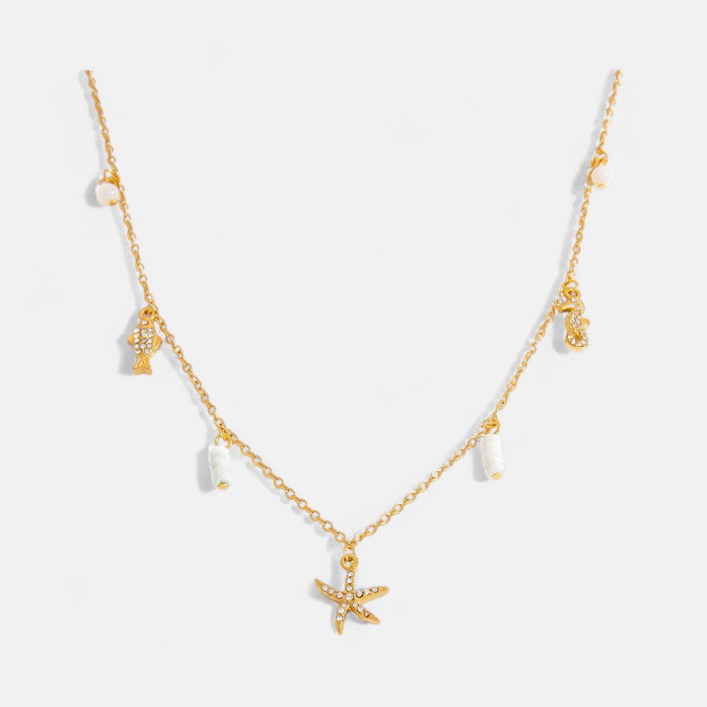 Everyday Necklace Deals – Elegant Ocean Pearl, Starfish & Shell Choker