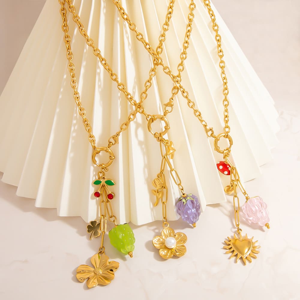 Under $20 – Fresh Fruit Series Y-Shaped Multi-Pendant Necklaces (5 Styles)