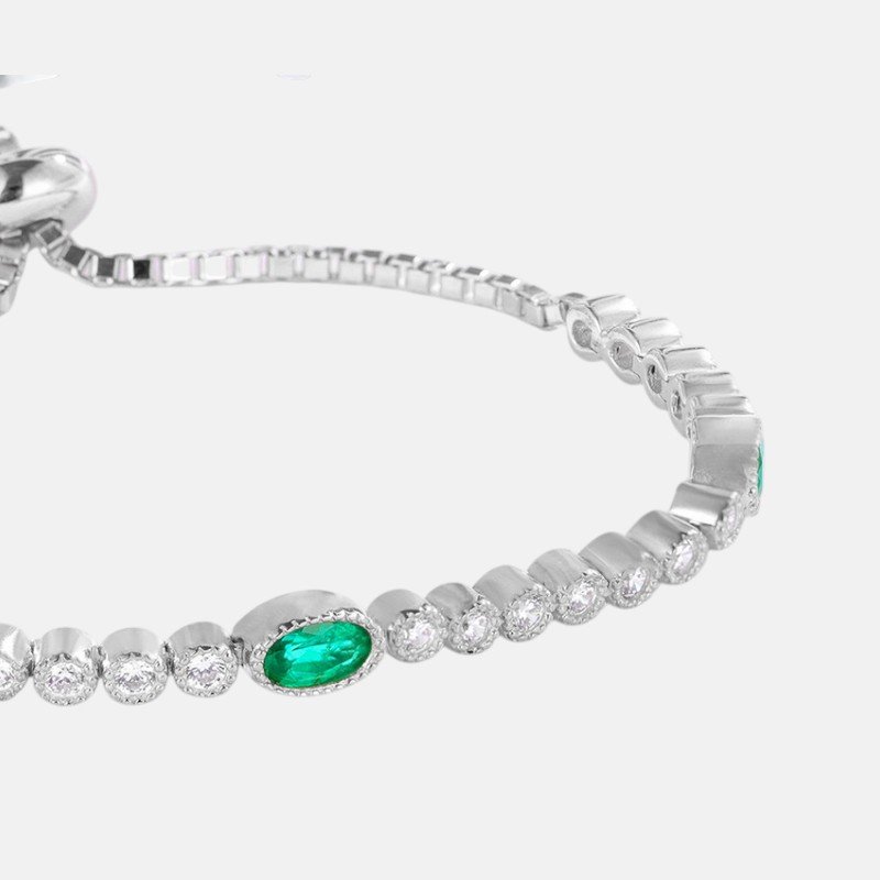 Emerald Tennis Bracelet – S925 Silver Lab-Created Emerald Jewelry