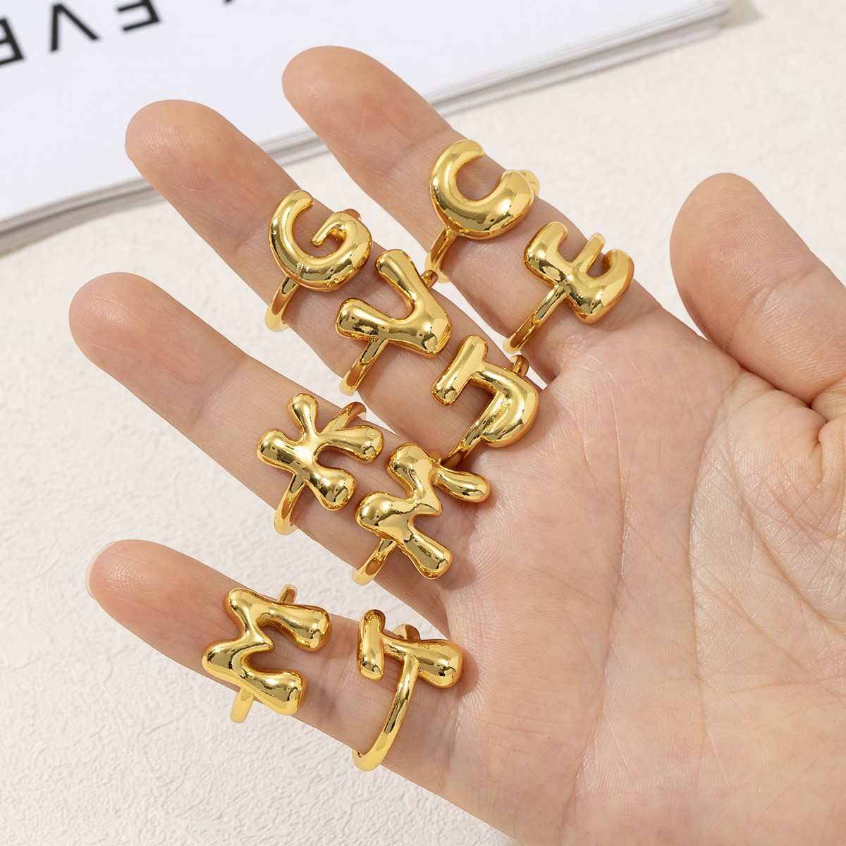 Letter Ring – Polished Mirror Finish Alphabet Initial Ring