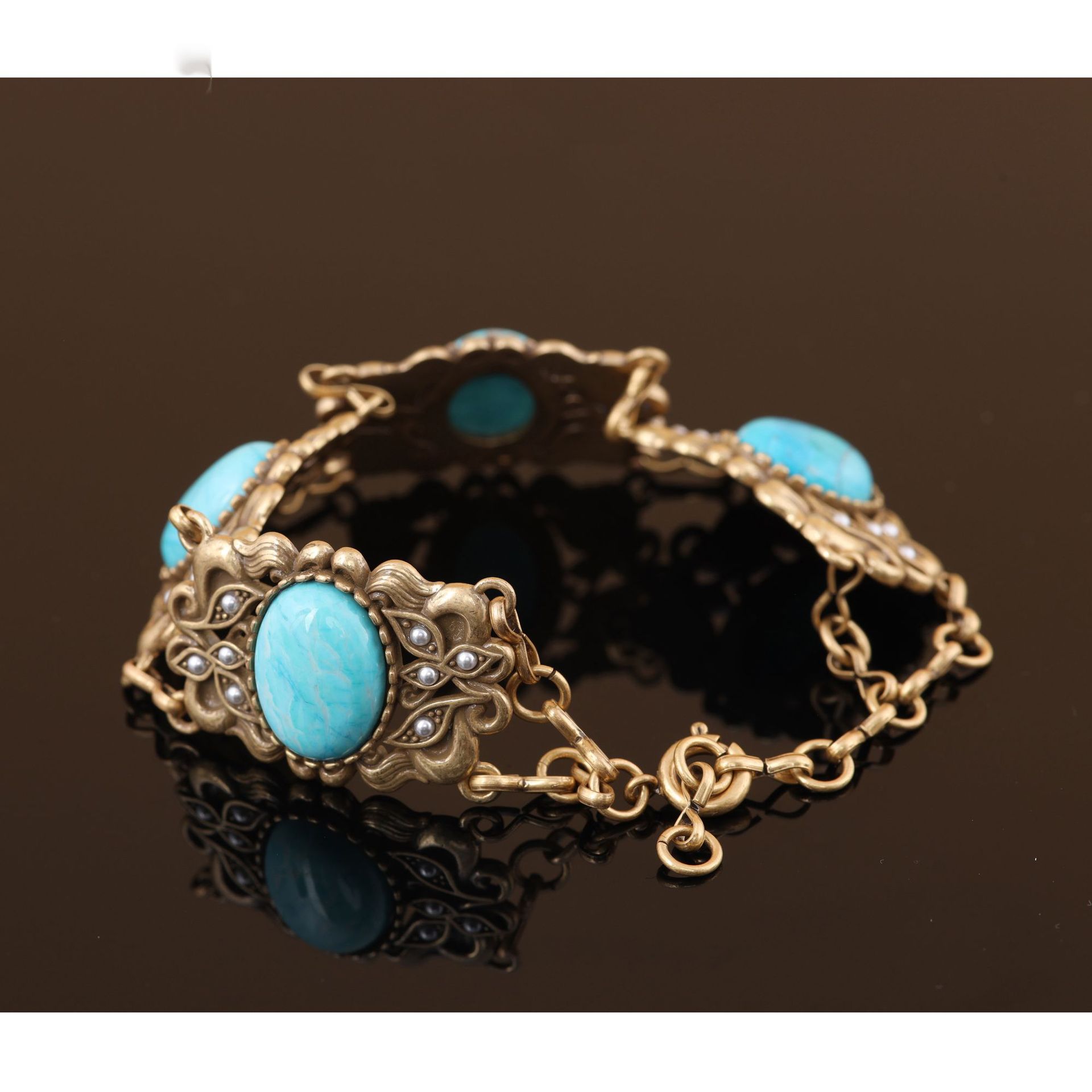 Turquoise Bracelet – Vintage-Inspired Hollow Filigree Luxury Design