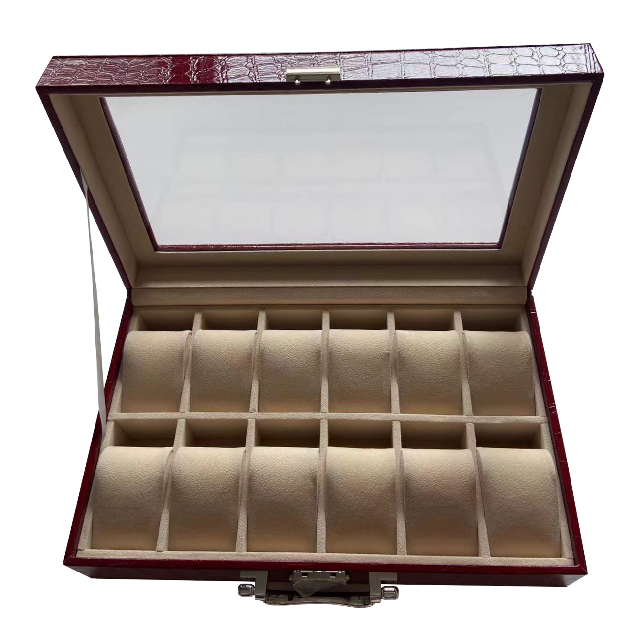 Mens Jewelry Box – Crocodile Texture PU Leather Storage & Display Case