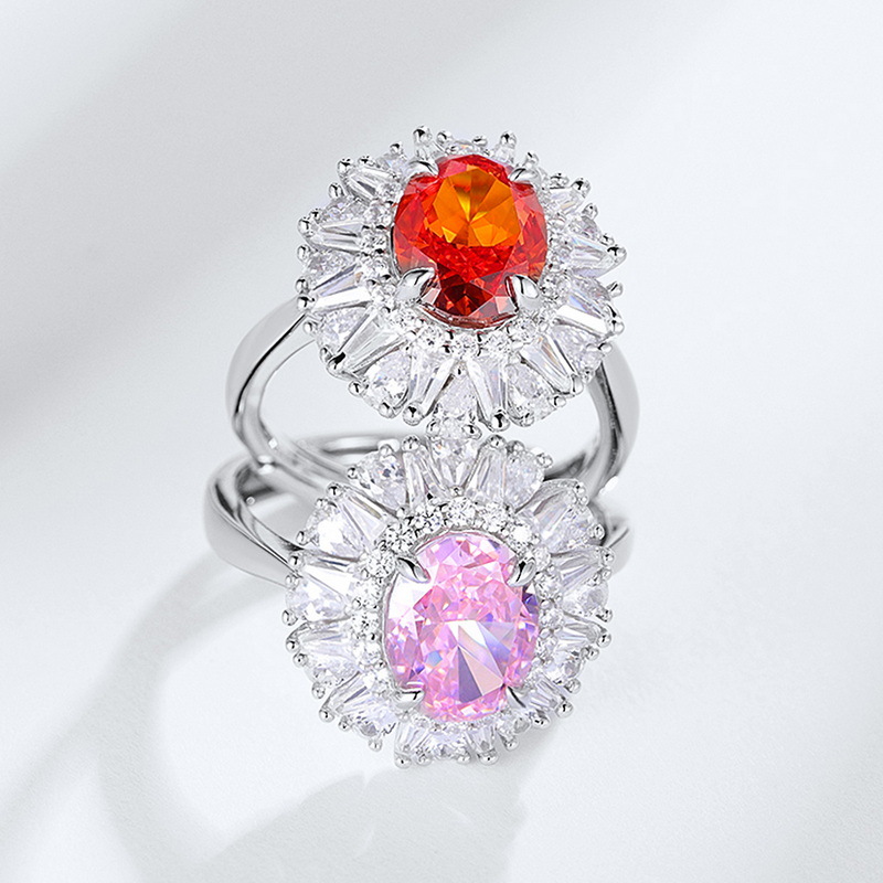 S925 Sterling Silver 4ct Oval High Carbon Diamond Ring | 7×9mm Stylish Statement Ring