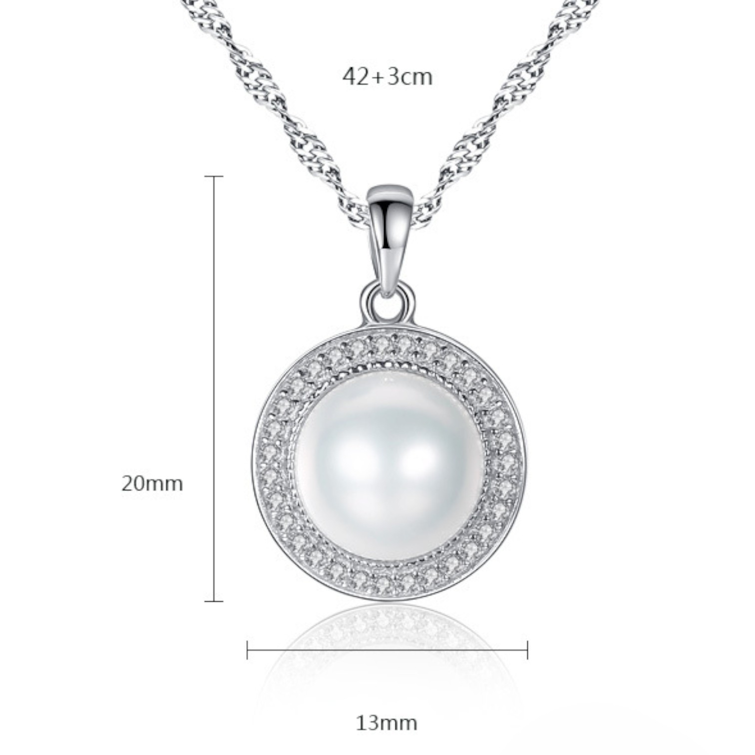 Silver Pearl Necklace – Elegant S925 Sterling Silver Jewelry for Women