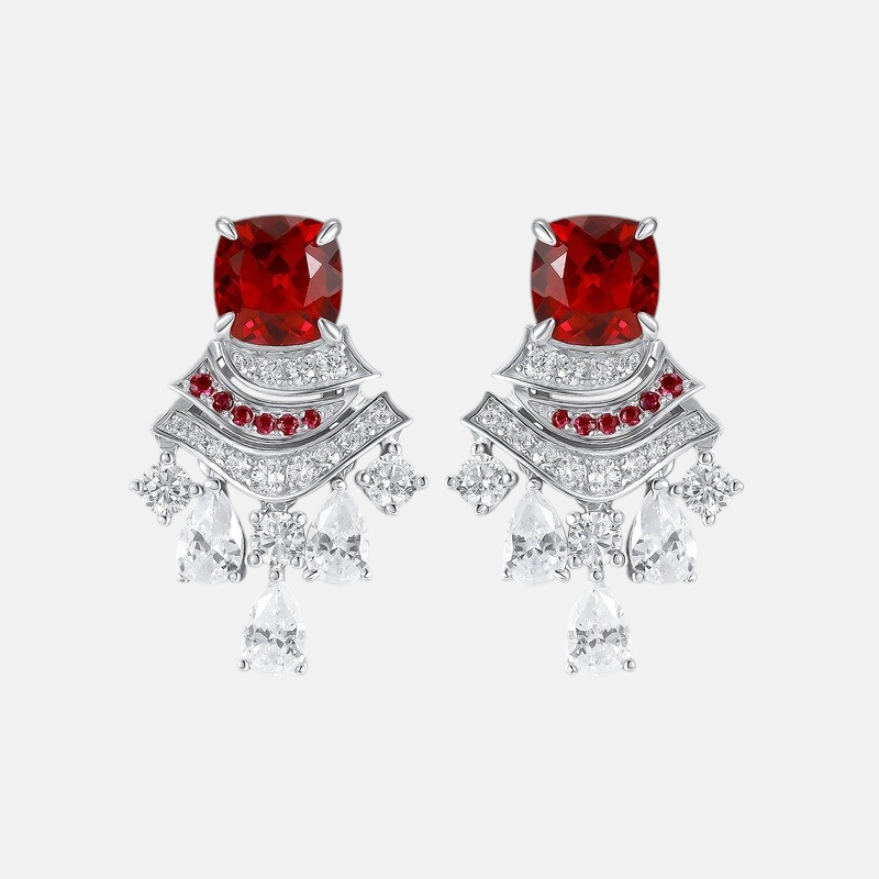 Ruby earrings - 925 sterling silver design