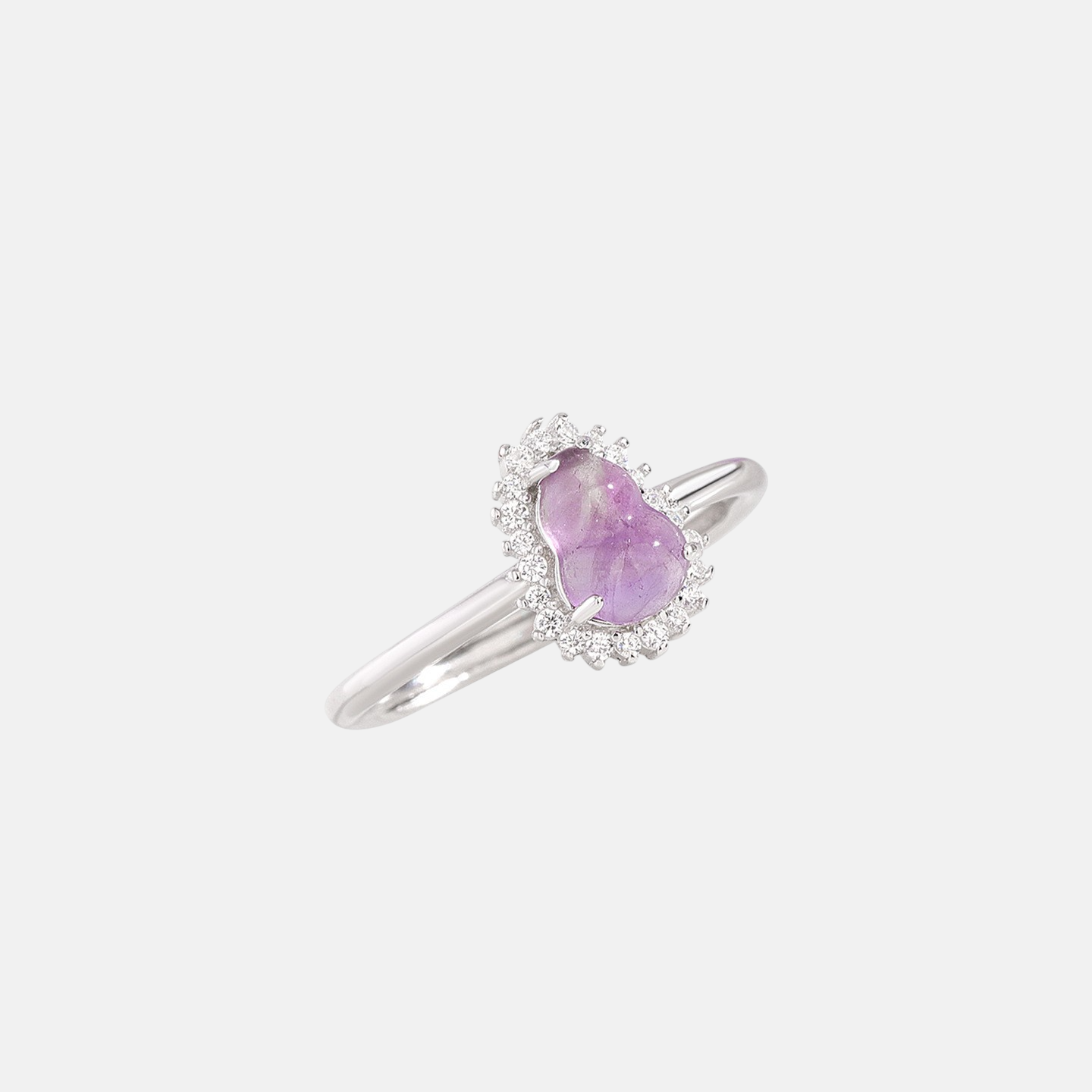 Amethyst Ring - Gourd Design in 925 Sterling Silver