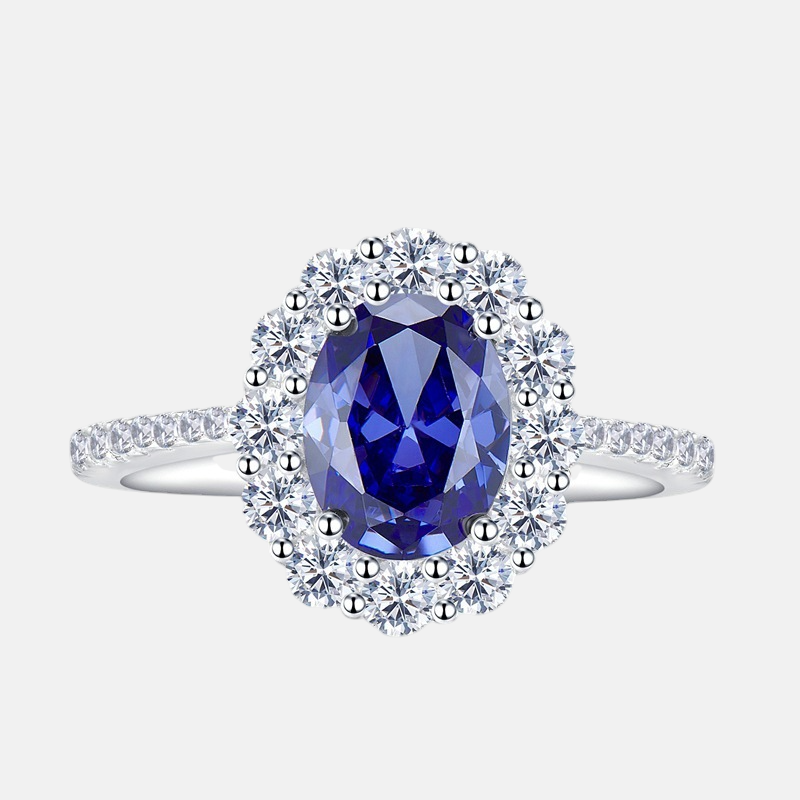 Sapphire Ring – Oval Zircon S925 Sterling Silver Ring