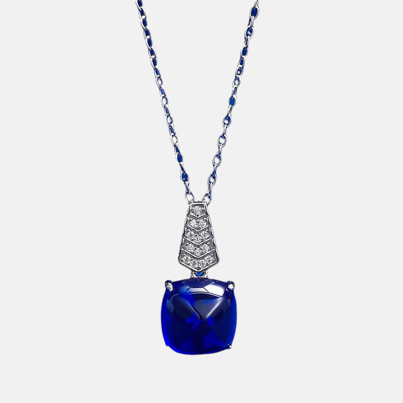 Sapphire Necklace – Royal Blue Sugarloaf S925 Silver Pendant