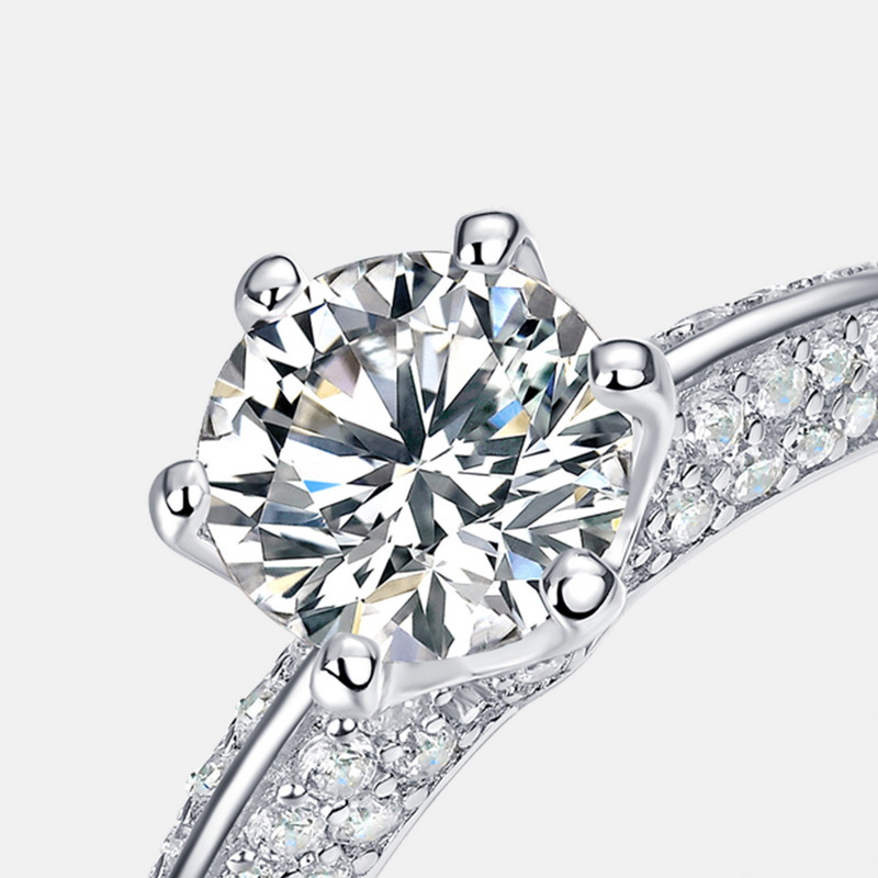 1 Carat Moissanite Engagement Ring in S925 Silver | Couples Wedding Band