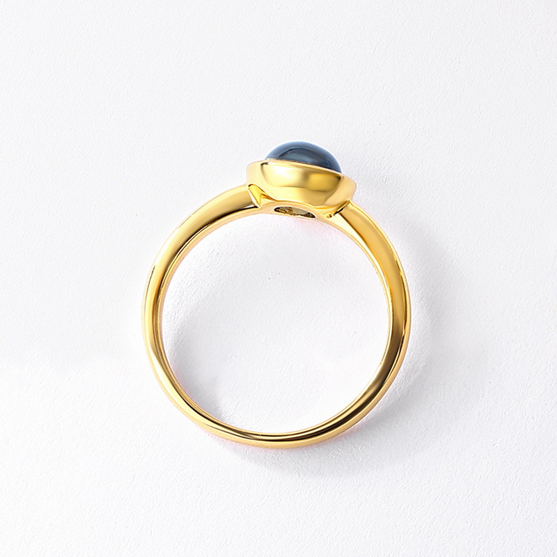 6mm round garnet solitaire ring close-up view