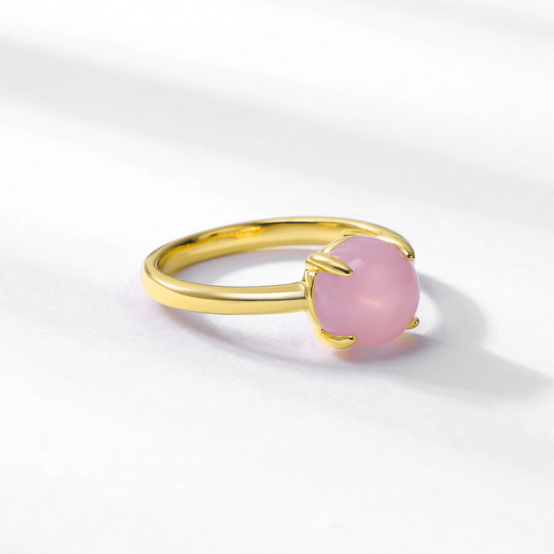 January Birthstone Garnet Candy-Cut Cabochon CZ Ring | S925 Silver 10K Gold Plated