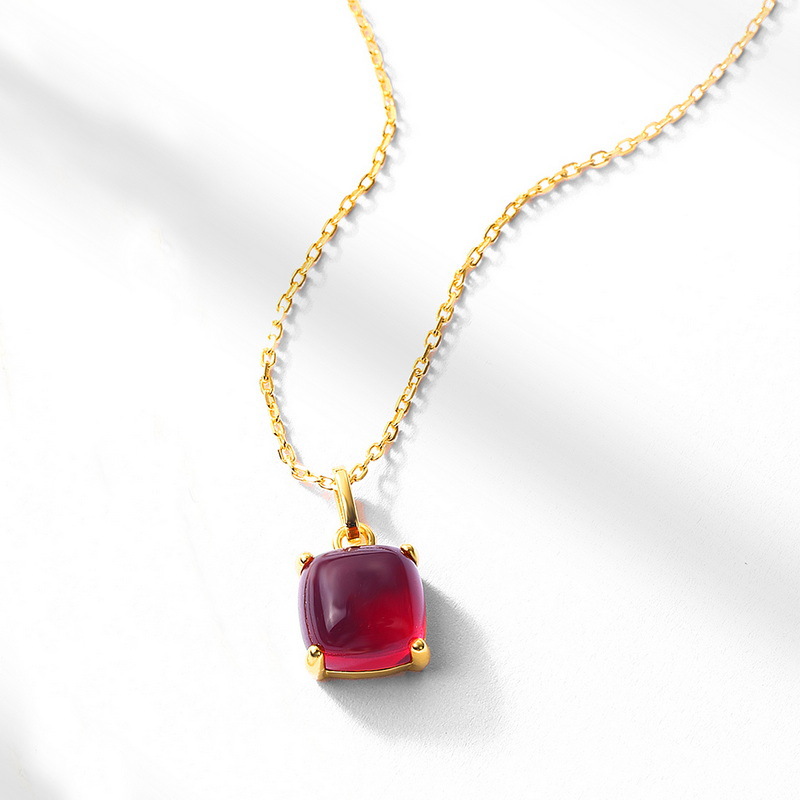 February Birthstone Necklace – Amethyst Gemstone Pendant in Gold-Plated Sterling Silver
