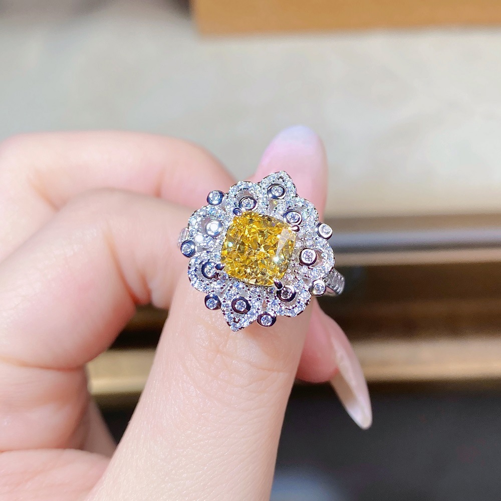 Micro-Pavé Aquamarine Ring with Multicolor CZ in S925 Silver – March Birthstone Ring