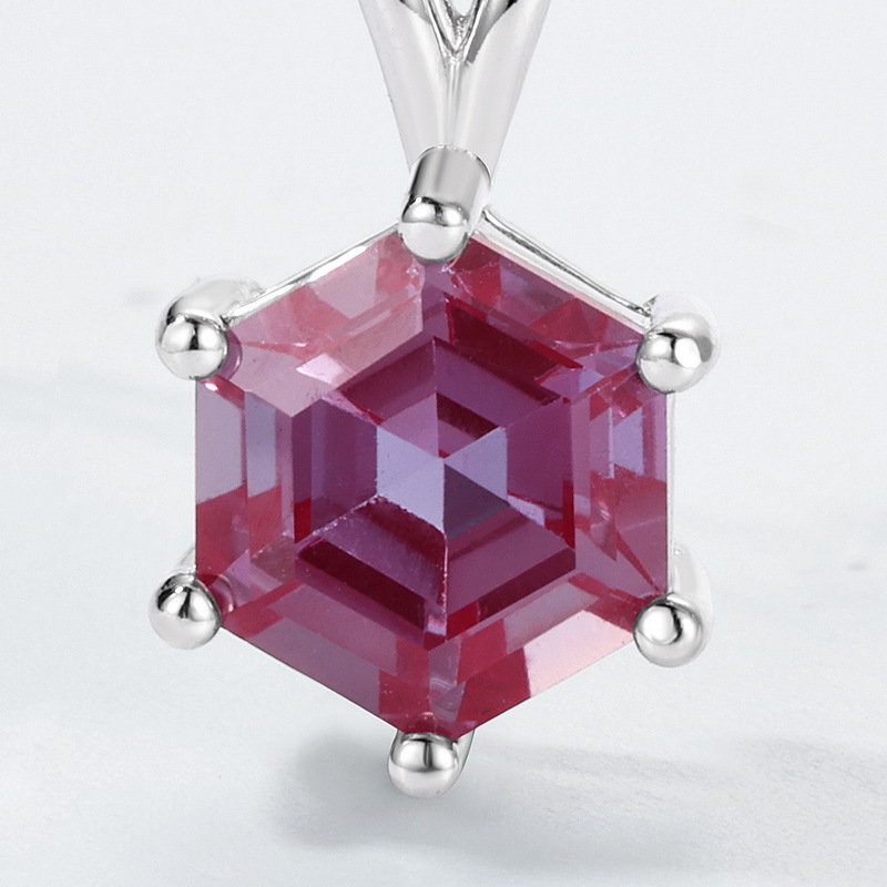Cushion‑Cut Alexandrite Pendant Necklace | S925 Silver Color‑Change Gem – June Birthstone