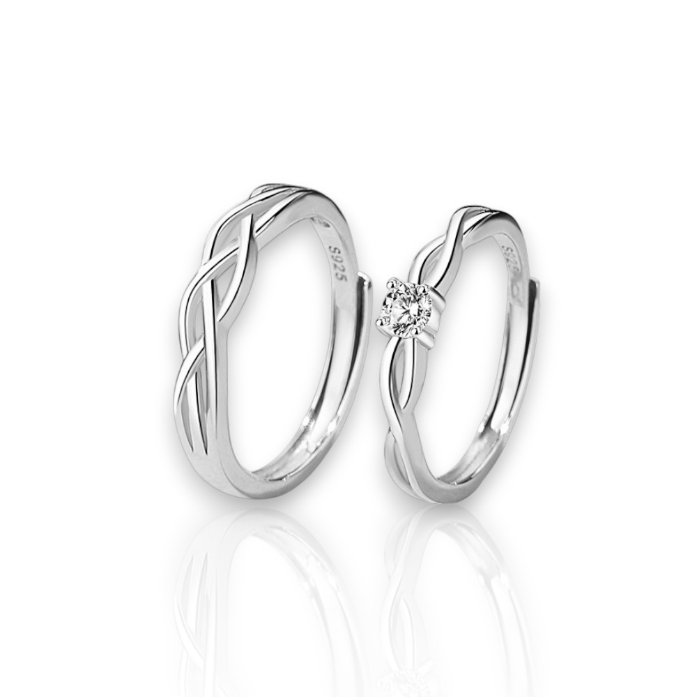 Best couple wedding rings in minimalist S925 silver design