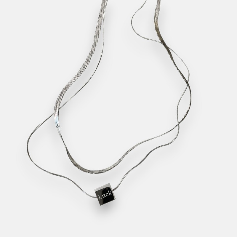 Trending Necklaces | Stainless Steel Dual-Layer Box & Snake Chain Necklace