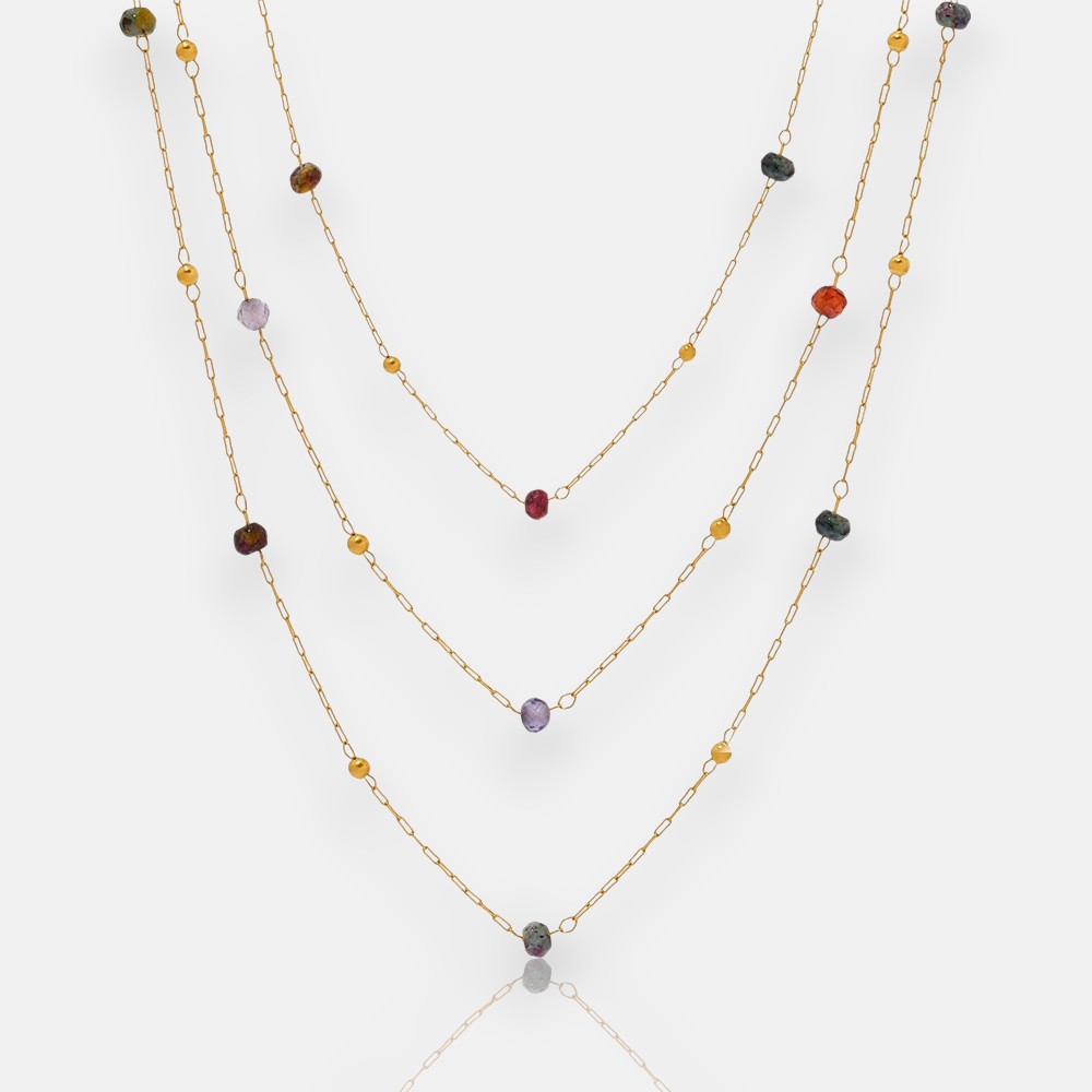Layered Necklace Set – Handmade Beaded Natural Stone Multi-Layer Chain | Blingku