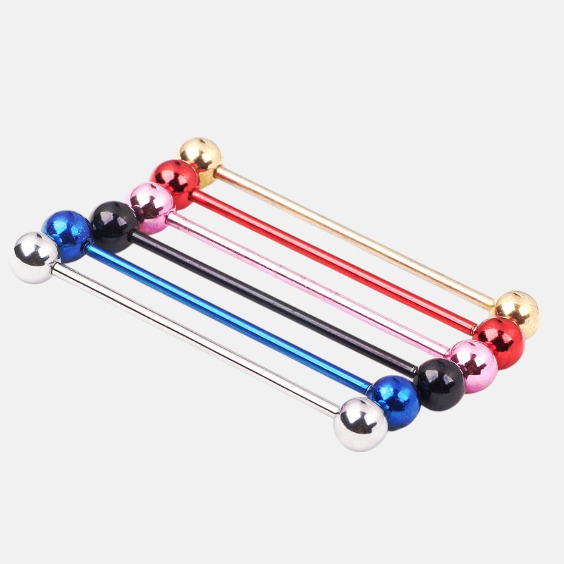 Barbell Ear Piercing Jewelry – 7 Colors Long Industrial Cartilage Barbell Earrings
