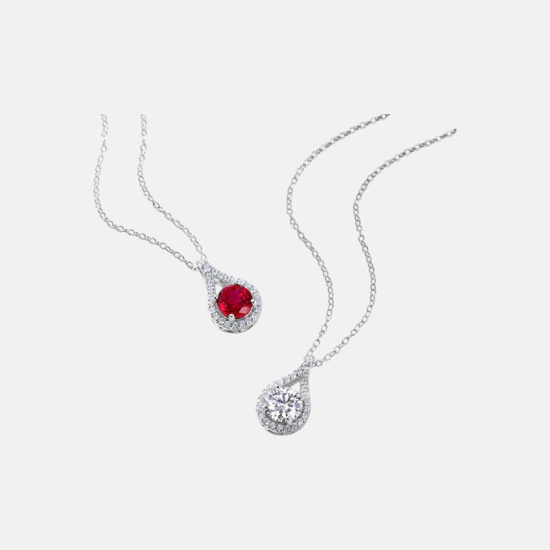 Handmade Ruby Pendant Necklace – Teardrop Gem in S925 Silver Chain