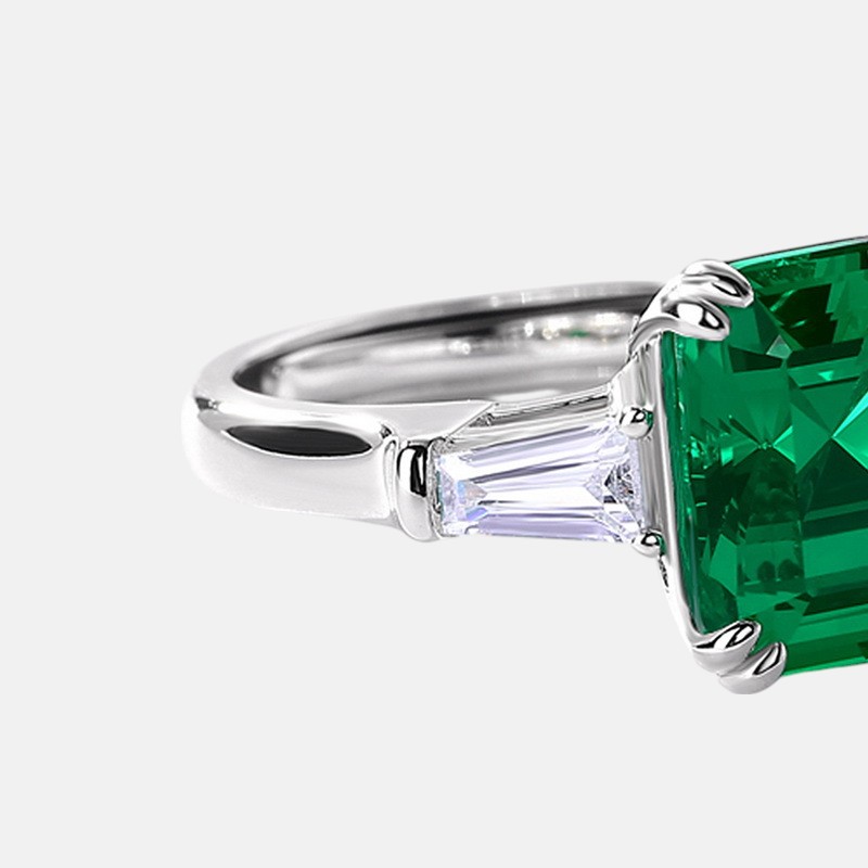 Adjustable Flower Ring – Square Ruby Open Band S925 Silver Ring