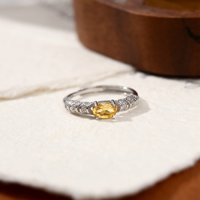 Crystal Stone Ring – S925 Sterling Silver with 5 Natural Gemstones