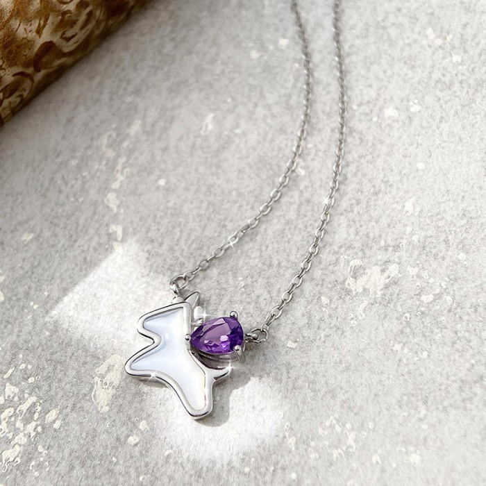 Unicorn Silver Necklace – S925 Natural Gemstone Fantasy Pendant