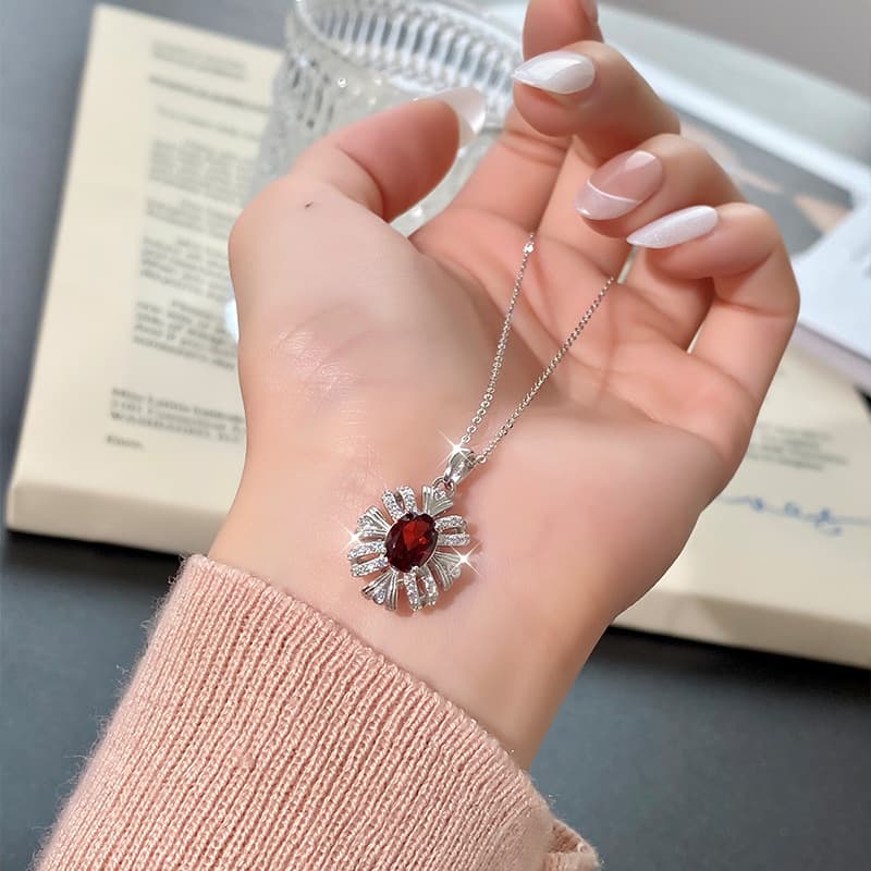 Natural Crystal Pendant Necklace – S925 Sterling Silver | Blingku