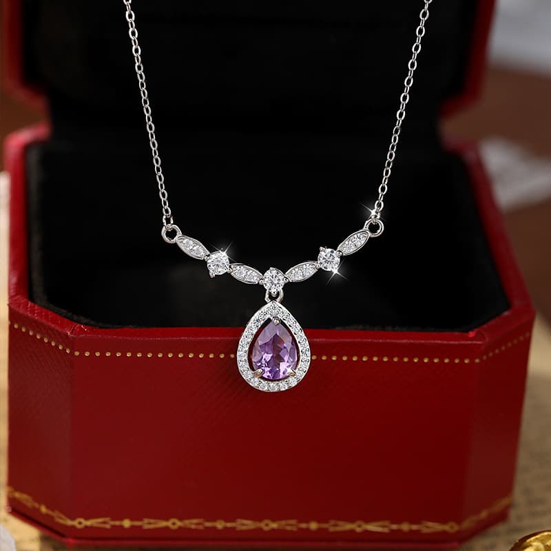 Delicate Birthstone Jewelry – Josephine S925 Silver Crystal Pendant Necklace | Blingku