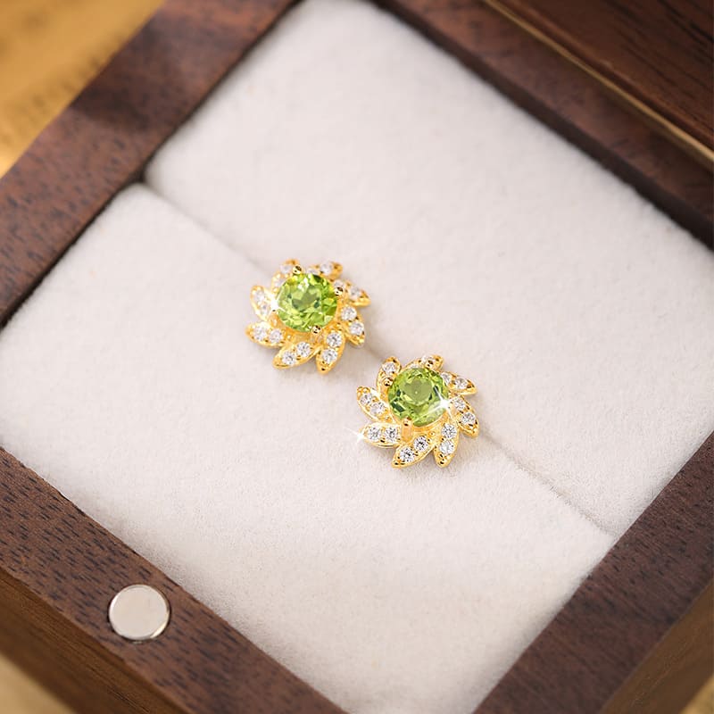 Sunflower Earrings – Gold-Plated S925 Sterling Silver Studs