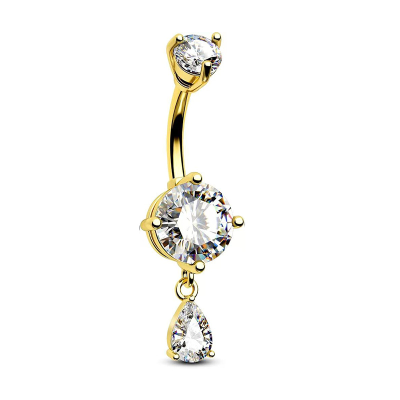 Multi-Color CZ Surgical Steel Belly Rings – Sexy Curved Barbell Navel Jewelry