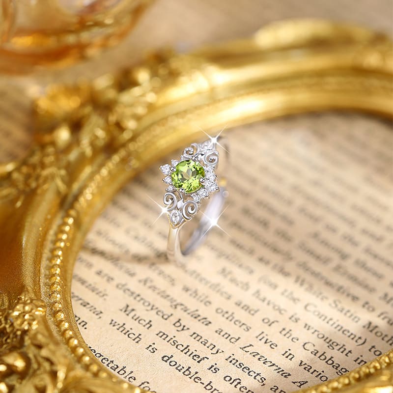 Forever Love Round Gemstone Ring – March and August Birthstone Ring in Silver