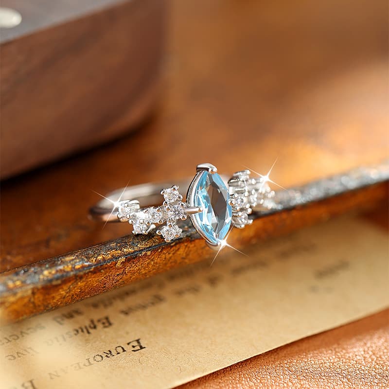 Marquise-Cut Natural Gemstone Ring – Affordable Peridot Ring in Sterling Silver