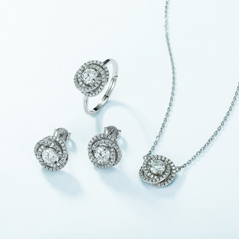 New Floral Sparkling Moissanite Stud Earrings – S925 Silver, Ultra-Brilliant Design