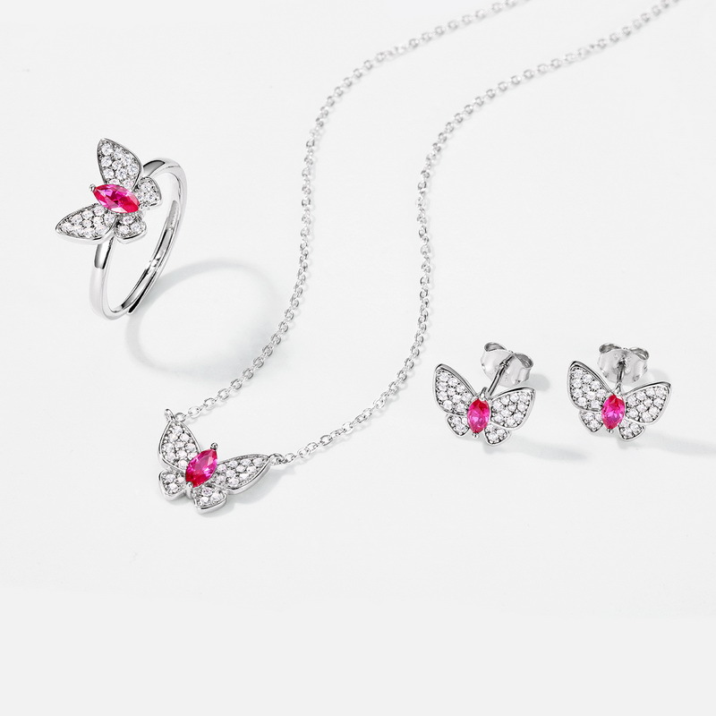 S925 Sterling Silver Butterfly Sapphire Ring – September Birthstone