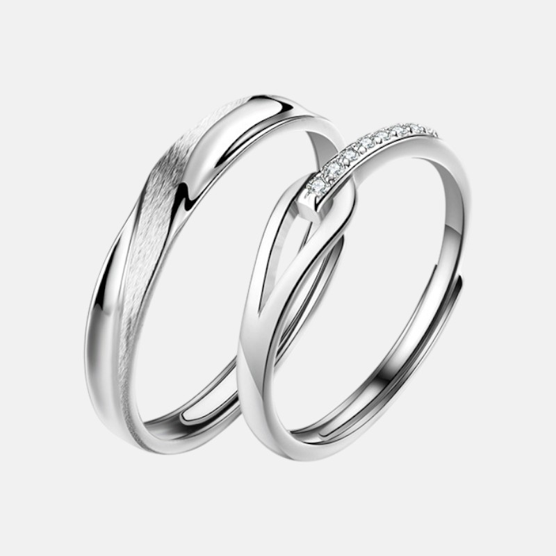 Promise Rings for Couples – S925 Sterling Silver “Rupert’s Tear” Diamond Couples Ring