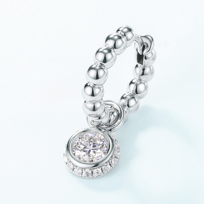 Detachable Moissanite Drop Earrings – S925 Silver with Colorful Stones