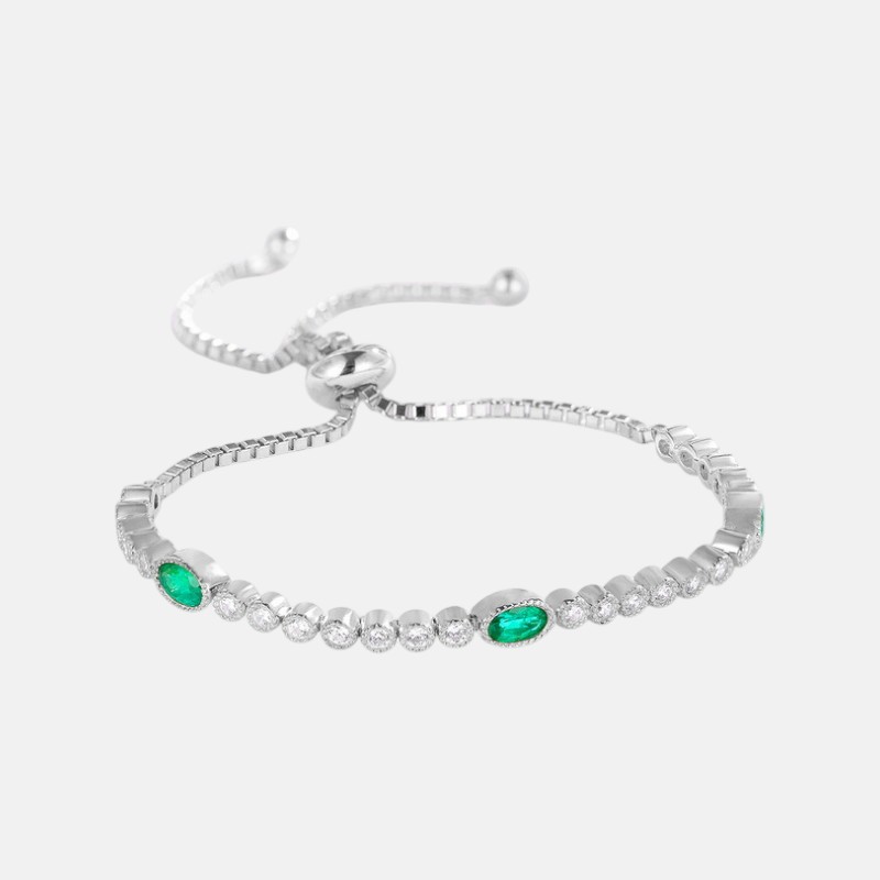 Emerald Tennis Bracelet – S925 Silver Lab-Created Emerald Jewelry