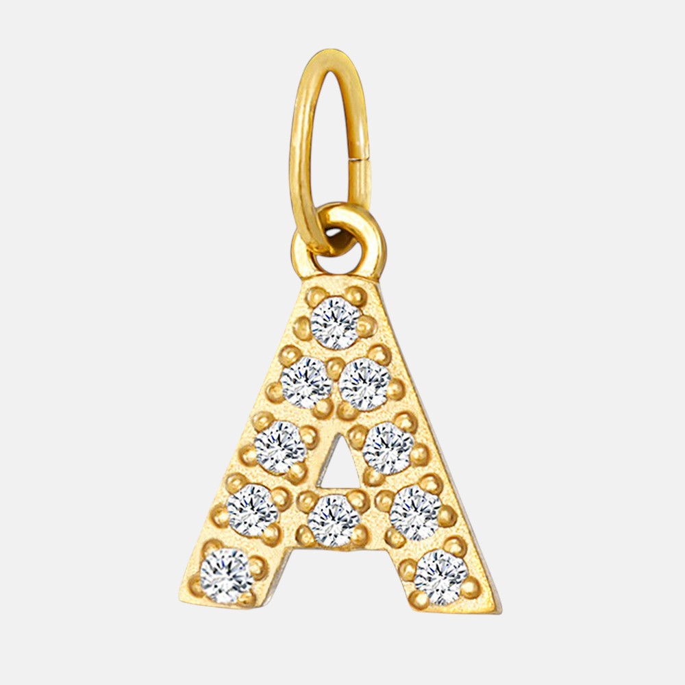 Initial Charm – Pave Full CZ Double Circle Alphabet Pendant for DIY Jewelry