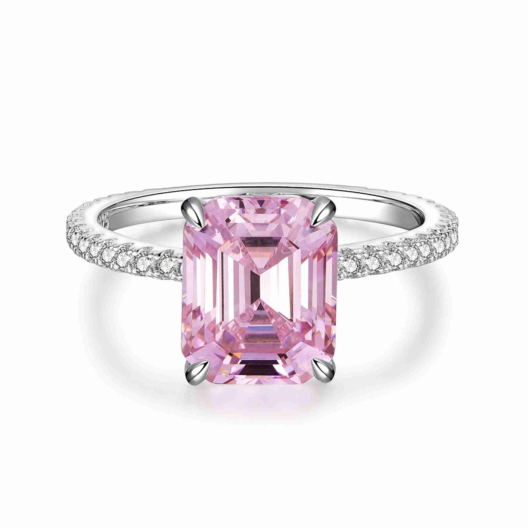 S925 Sterling Silver Four-Prong Aquamarine Ring – March Birthstone Ring