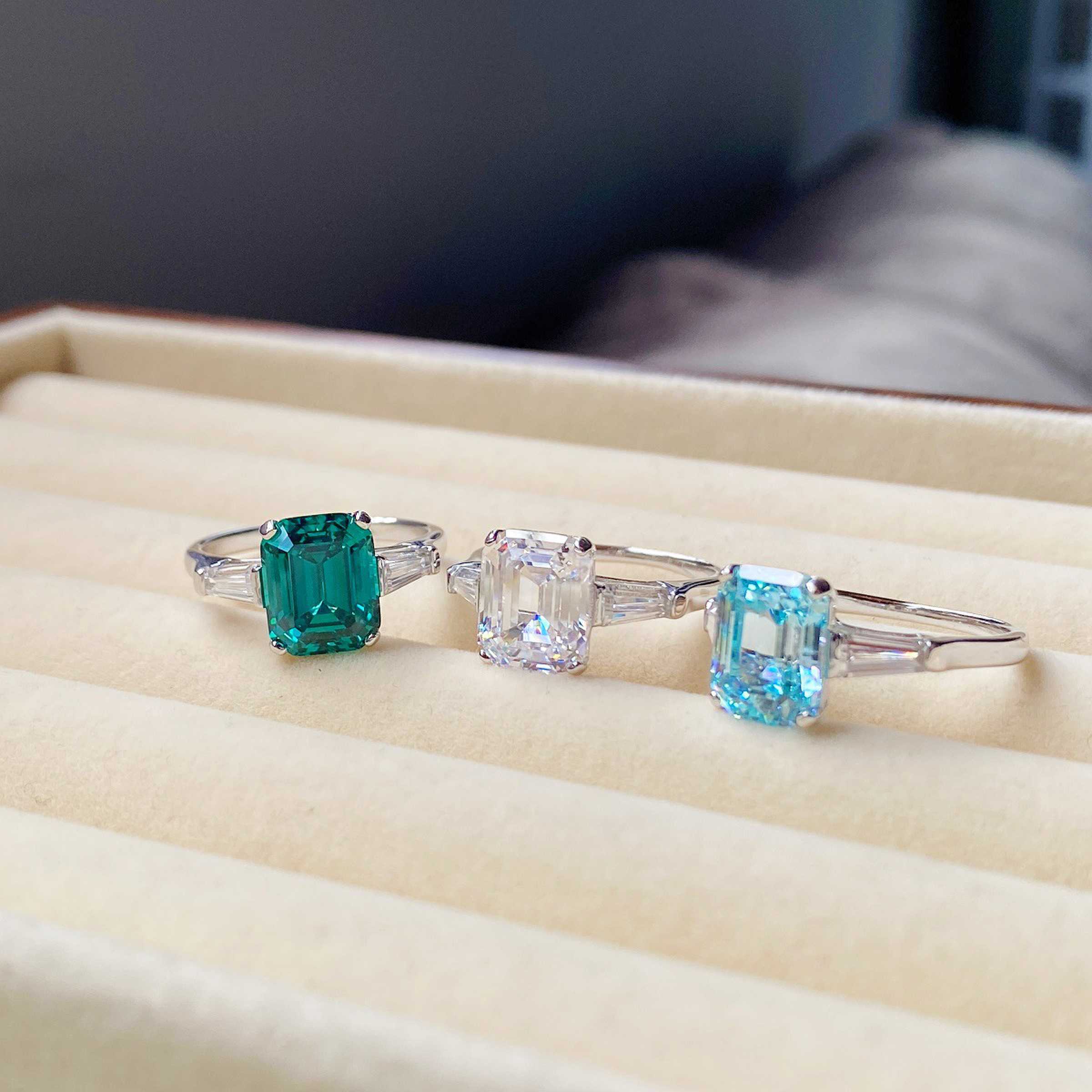 6 Carat Aquamarine Engagement Ring – S925 Sterling Silver CZ Ring