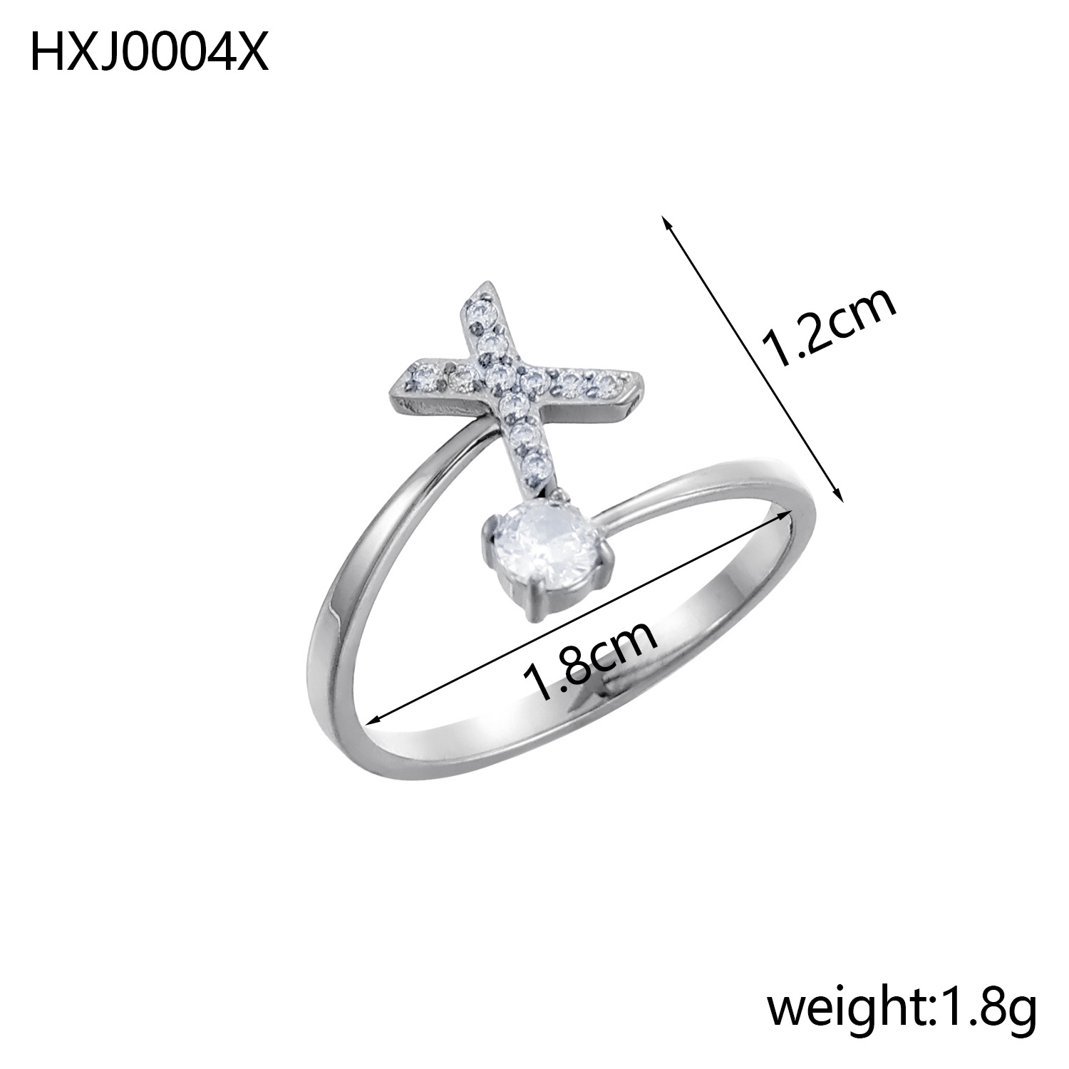 Initial Ring – Diamond-Studded Alphabet Open Ring for Women | Customizable